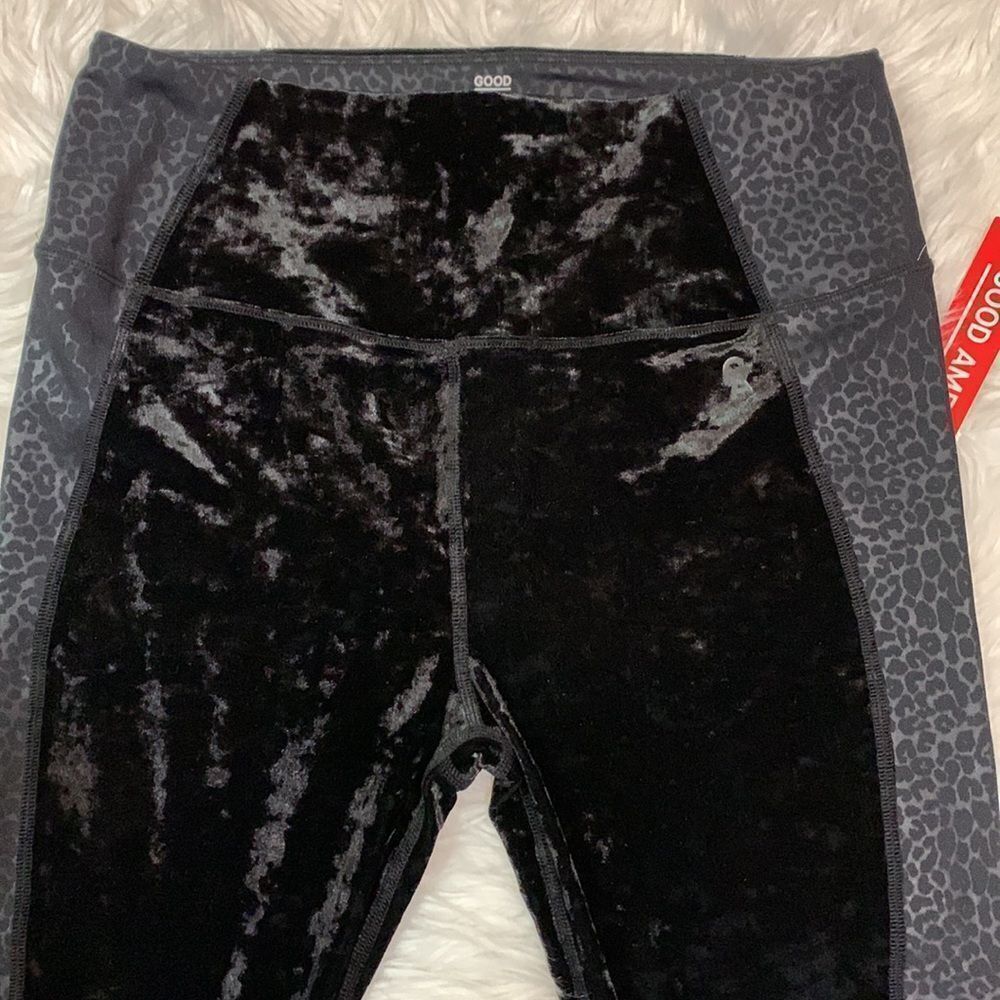 GOOD AMERICAN Leopard print/velvet Crushing It legging